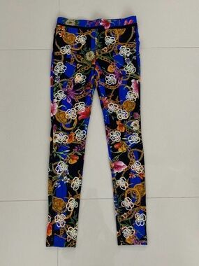 Juicy Couture Blue Floral Chain-Print Leggings